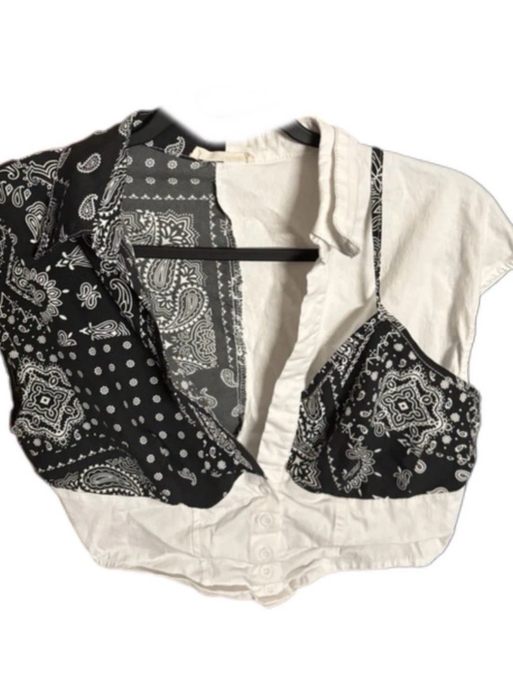 Black Bandana Print Cropped Cami Top